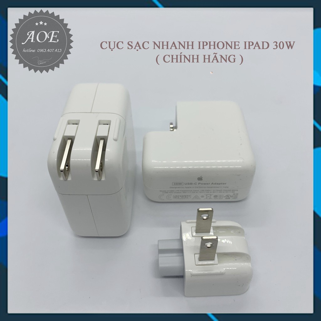 CỤC SẠC NHANH IPHONE IPAD 30W ( CHÍNH HÃNG )