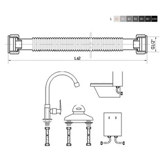 Bộ 2 dây cấp nước Zento ZDC402