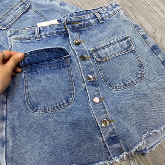 Quần giả váy cúc 2 túi trước