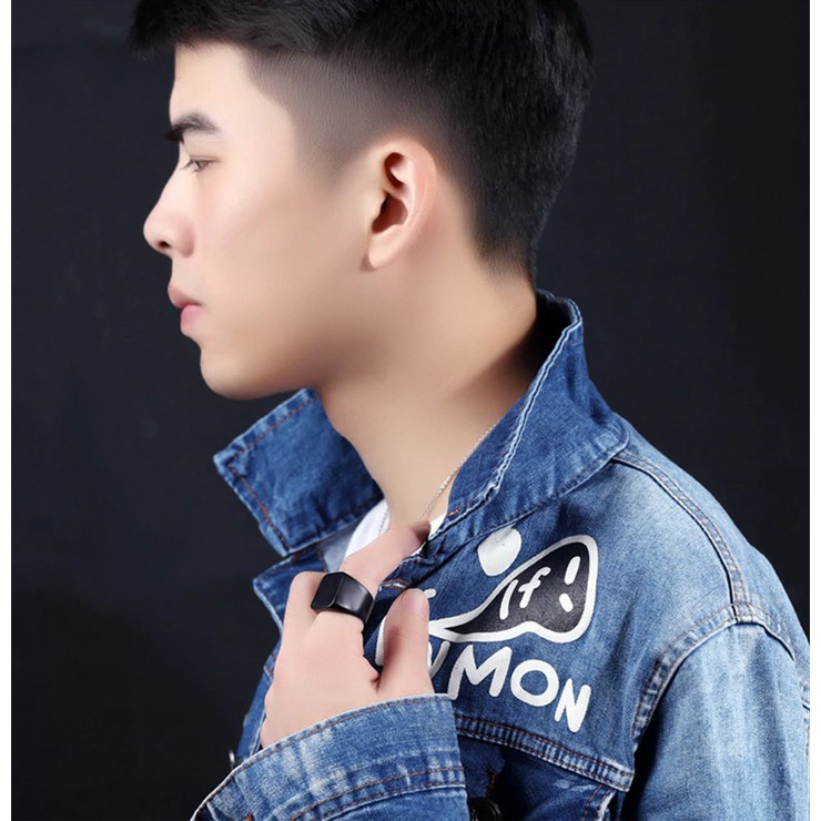Nhẫn nam Titan mặt vuông trơn nhiều màu - N620