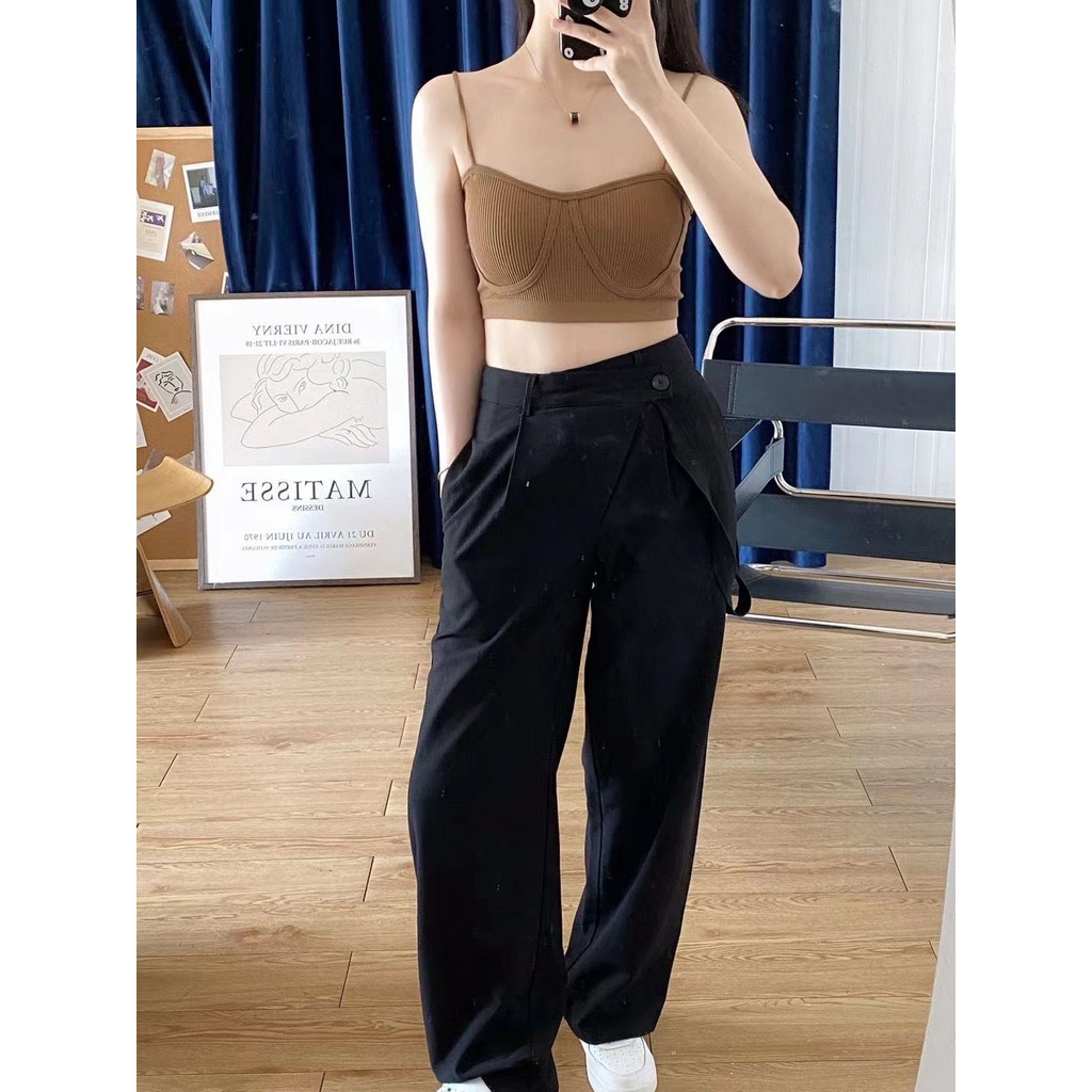 Áo Croptop Thể Thao Có Đệm Ngực Thời Trang Mùa Hè Giản Dị Dành Cho Nữ