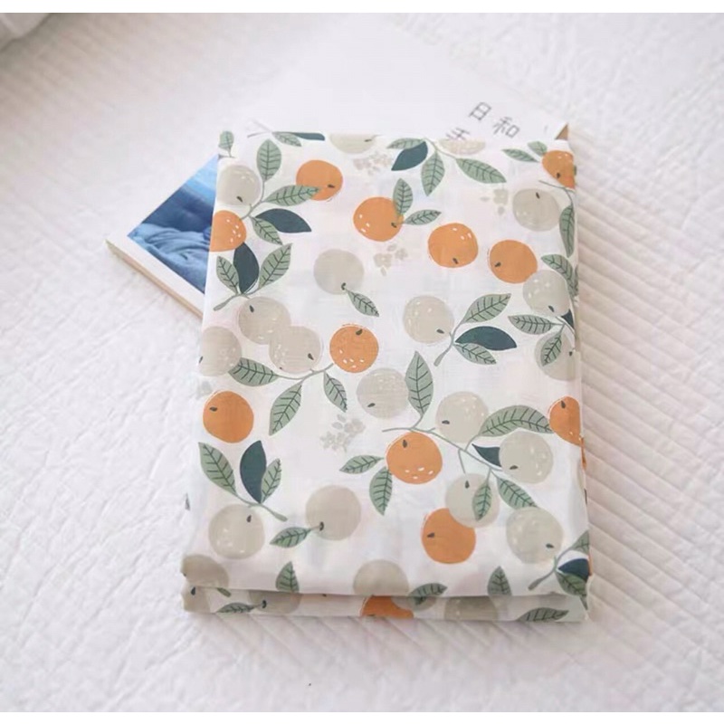 Set Chăn Ga Cotton Living -mẫu quả cam hit hot