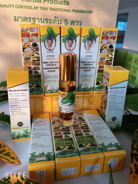 [𝗦𝗔𝗟𝗘]..::✨Dầu Gió Lăn 25 Vị Thảo Dược OTOP - Herbal Liquid Balm Yatim Brand Thái Lan «8cc»