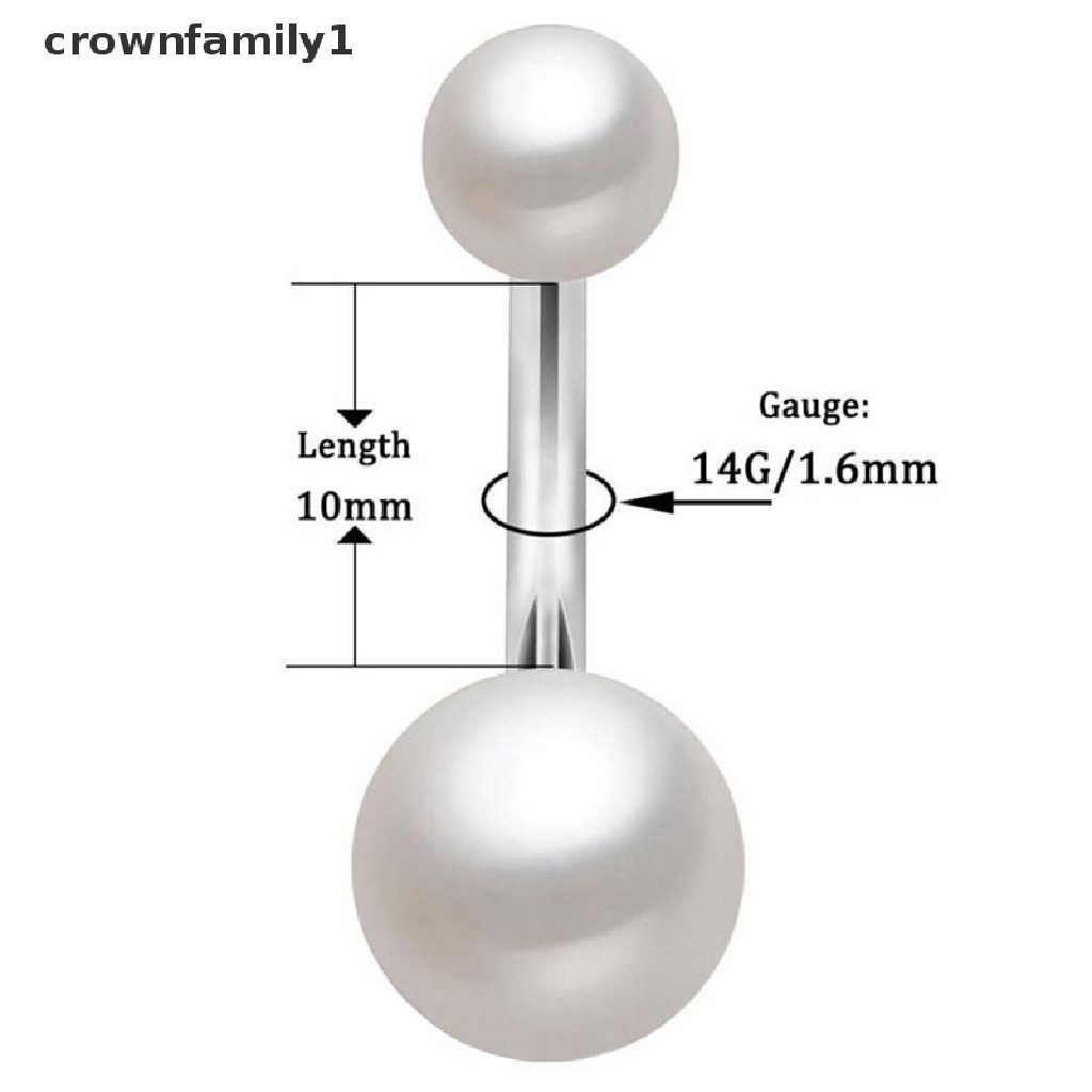 [crownfamily1] 4 Khuyên Rốn Đính Hạt Cườm 14G