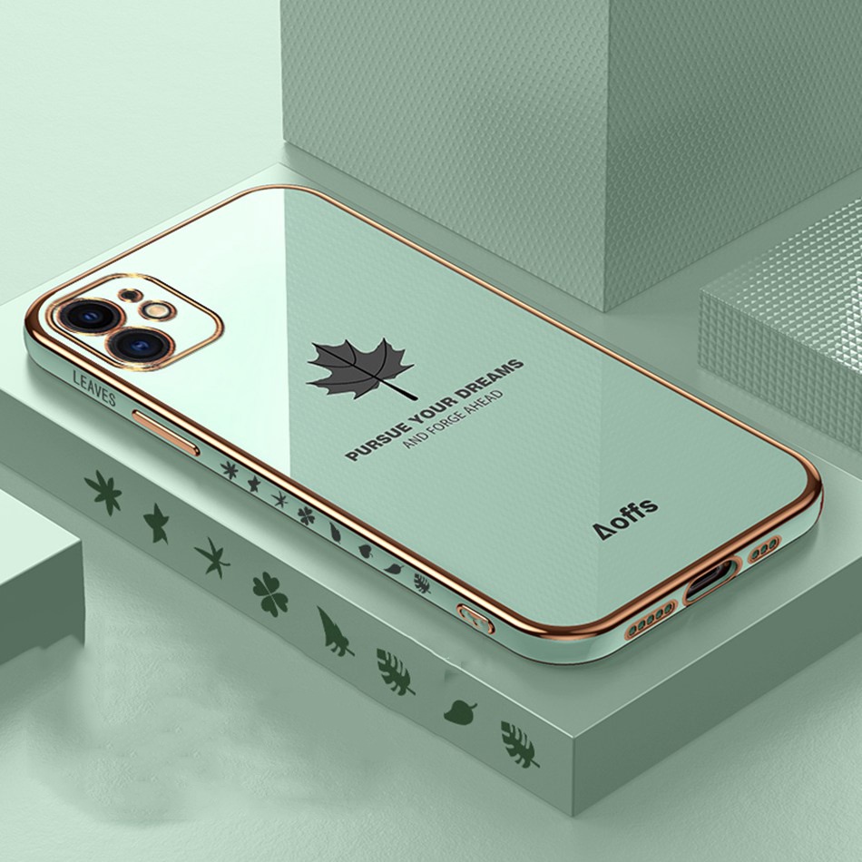 Ốp điện thoại mềm họa tiết lá phong thích hợp cho Iphone 7 8 Plus X Xs Max Xr 12 Mini 11 Pro 12pro 11pro Xs Max 7plus