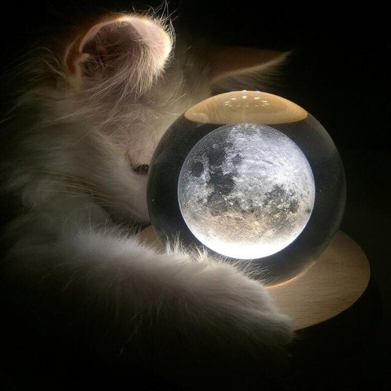 Quả cầu mặt trăng Moon thủy tinh pha lê quà tặng trang trí dễ thương cổ trang