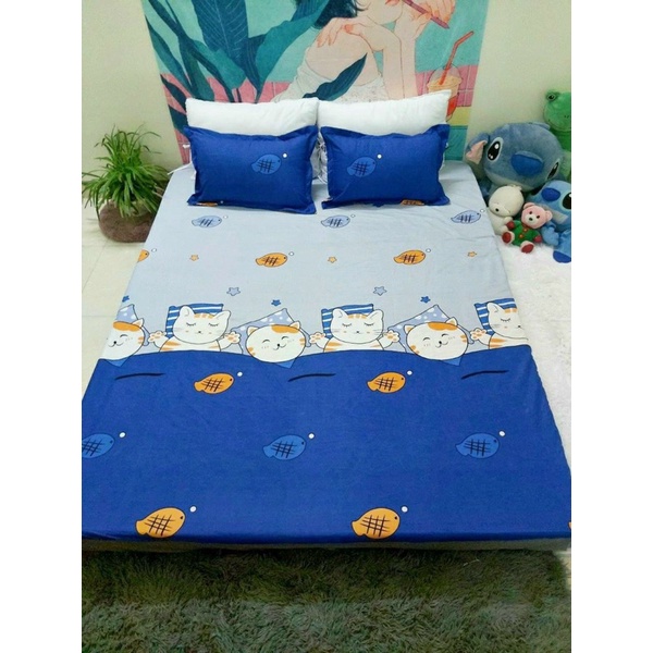 Bộ drap và 2 áo gối cottong hàng nhập
