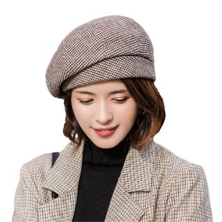 Unique design striped beret hat for women