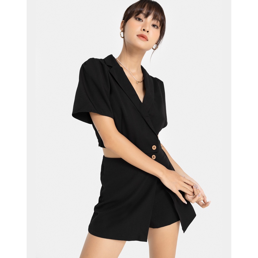 Áo JUNO Croptop Cổ La-Tông JNAKI011