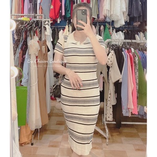 Đầm len kẻ nhỏ ôm body quảng châu