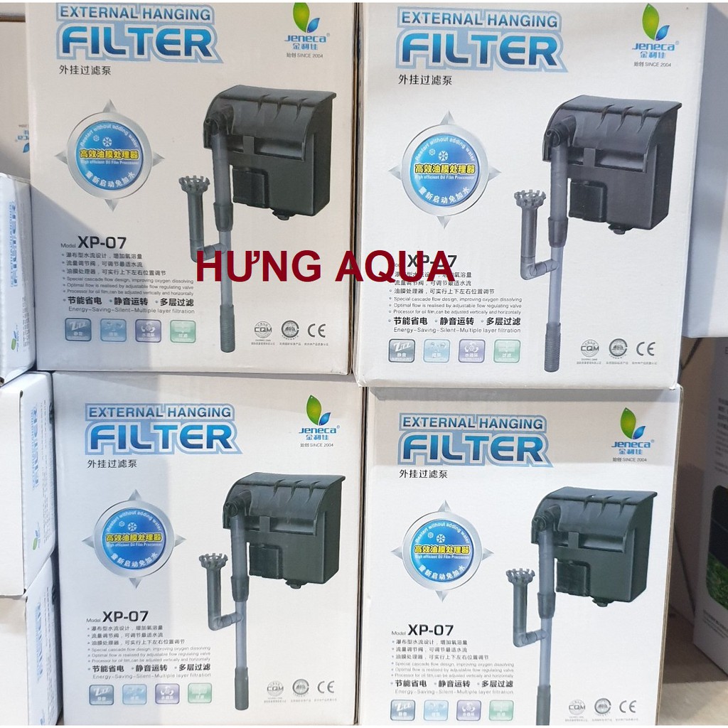 Lọc thác - Lọc thác bể cá mini Jeneca Xp 07 - máy lọc thác treo bể cá 4.5W (tích hợp lọc váng và combo kèm vật liệu lọc)