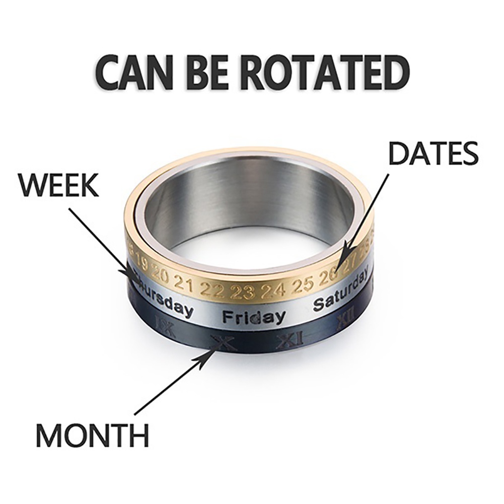 Túi Đựng Đồ Dùng Cao Cấp Tiện Dụng♡ Nhẫn Titan Xoay Ba Ngày Tháng Thiết Kế Sáng Tạo