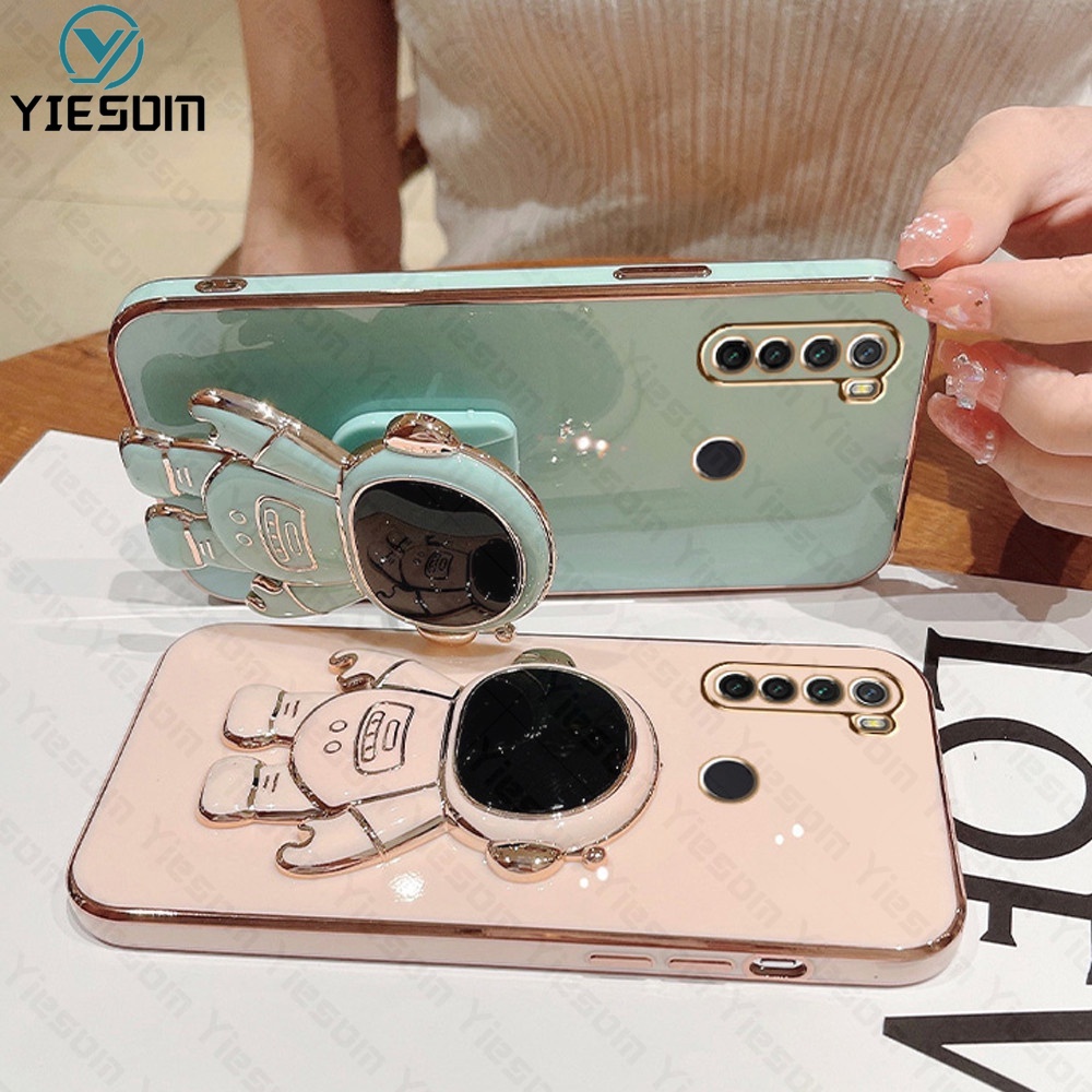 Ốp Điện Thoại Silicon Mềm Có Giá Đỡ Hình Vuông Mạ Sang Trọng Cho Xiaomi Redmi Note 8 8T 7 5 Pro Redmi 7 5 Plus