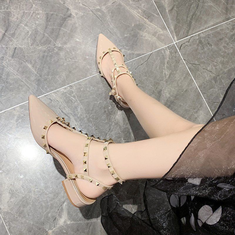 Xăng đan Gót Vừa Đính Đinh Tán Thời Trang Mùa Hè Hàng Mới 2022 Dành Cho Bạn Nữ