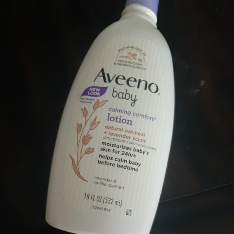 Hsd 7.2023.KEM DƯỠNG THỂ CHO BÉ / TẮM LAVENDER Aveeno Baby Calming Comfort Moisturizing Lotion532ml.mẫu mới