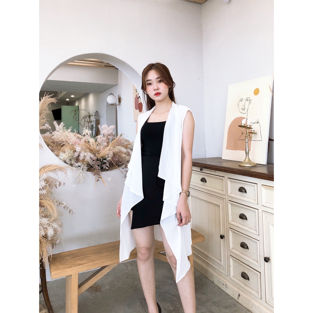 Áo khoác Blazer lụa sát nách phong cách công sở siêu đẹp IMES SHOP