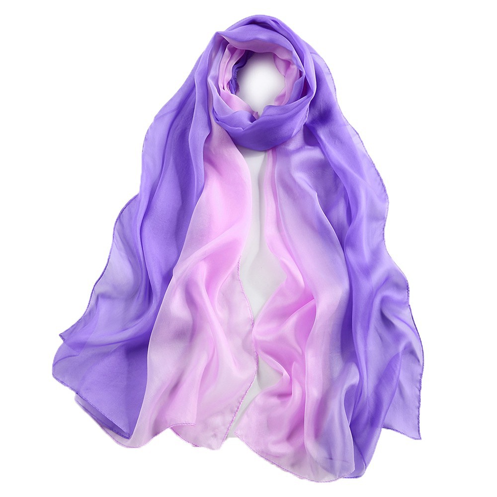 Stylish Gradient Color Women Silk Shawl Scarf | BigBuy360 - bigbuy360.vn