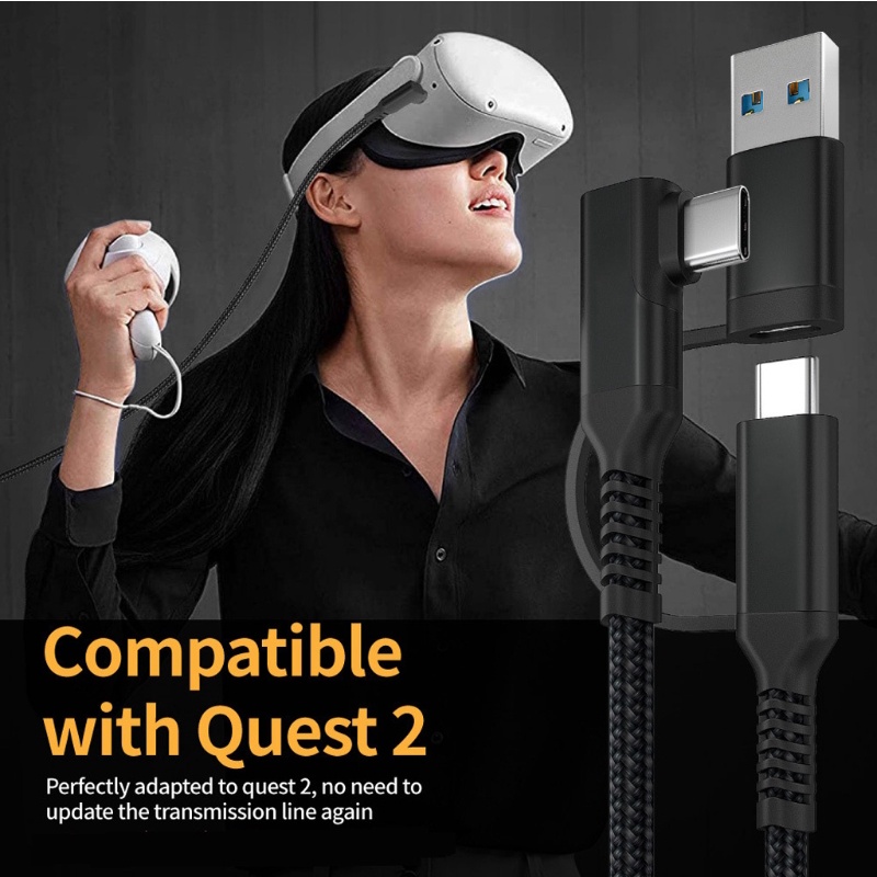 Dây Cáp Sạc USB C Truyền Dữ Liệu Nhanh 2 Trong 1 Cho Kính Thực Tế Ảo Oculus Quest VR