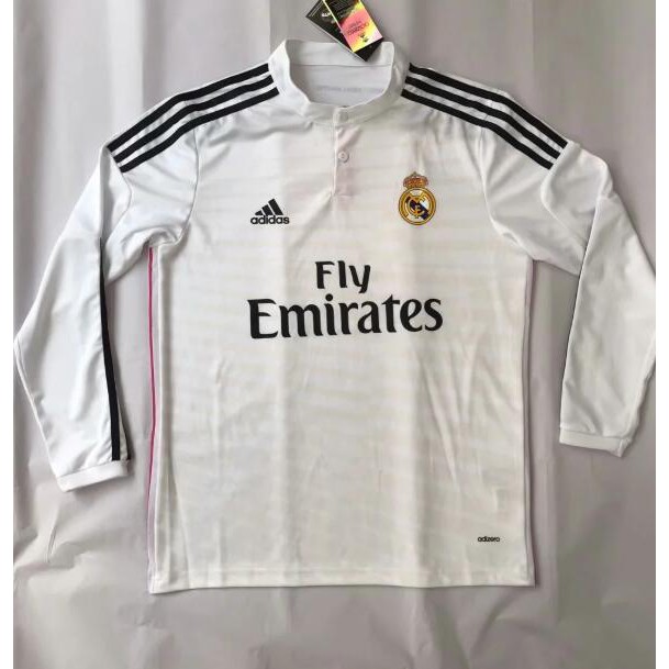 Áo thun tay dài in logo Real Madrid phong cách retro 14-15