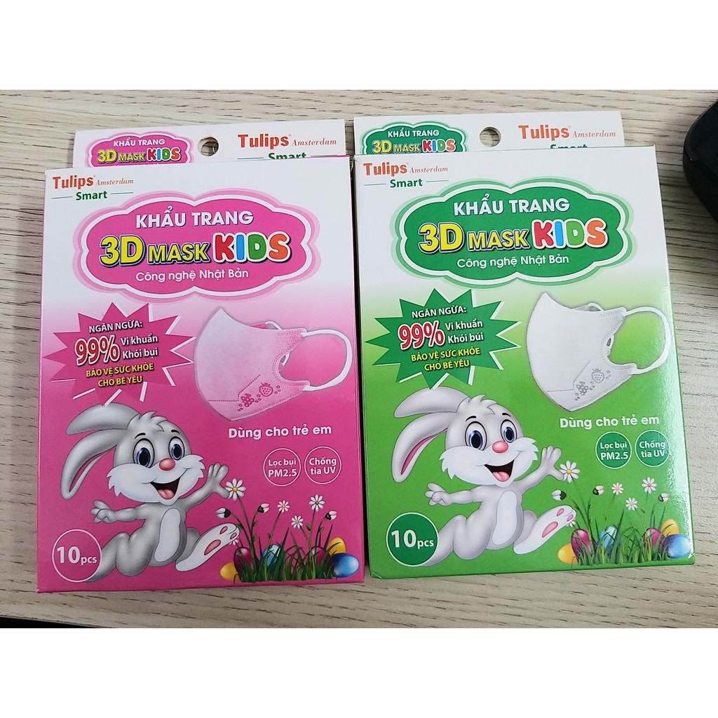 Khẩu Trang Cho Bé Tulip 3D Mask KIDs Hộp 10 Chiếc