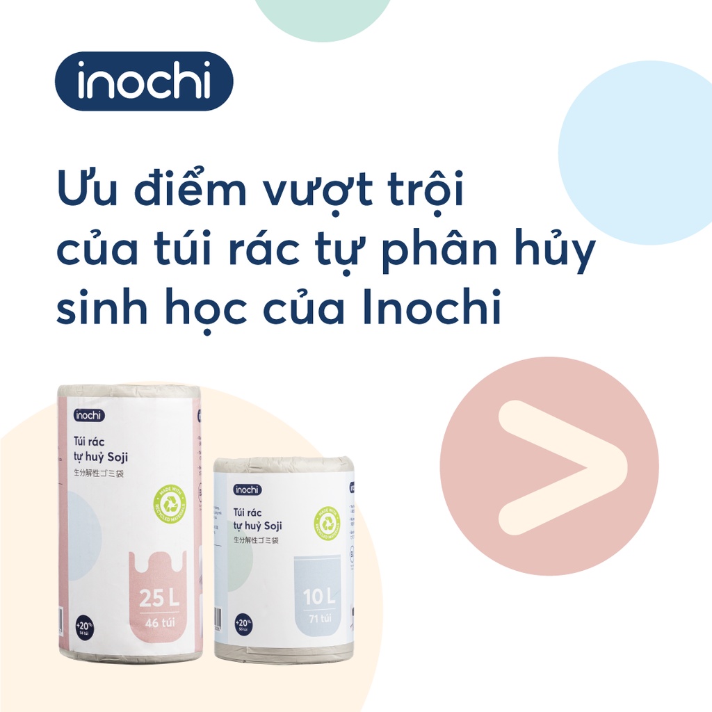 Túi rác tự huỷ Soji 10l - 25L - 50L (Miệng bằng -Miệng lượn sóng) - Túi dây rút đa Soji  20L và 30L Chính hàng inochi