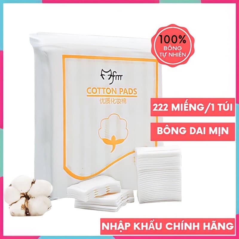 Bông tẩy trang trang cotton pads 222 miếng dày dặn mềm mịn ít xơ giá rẻ có thể dùng để làm lotion mask