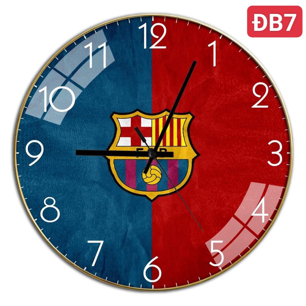 Đồng hồ treo tường VUADECOR chủ đề bóng đá tráng gương kim trôi cao cấp (Tặng pin và đinh treo)