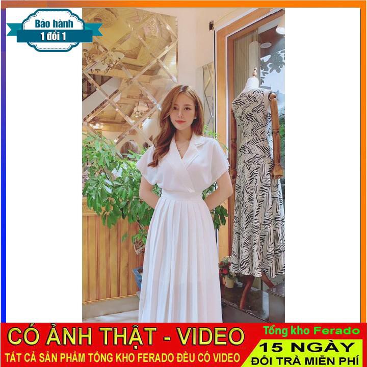 [ xả kho ] MiD Đầm trắng chân xếp ly V1266 cao cấp Mie Design kèm ảnh thật