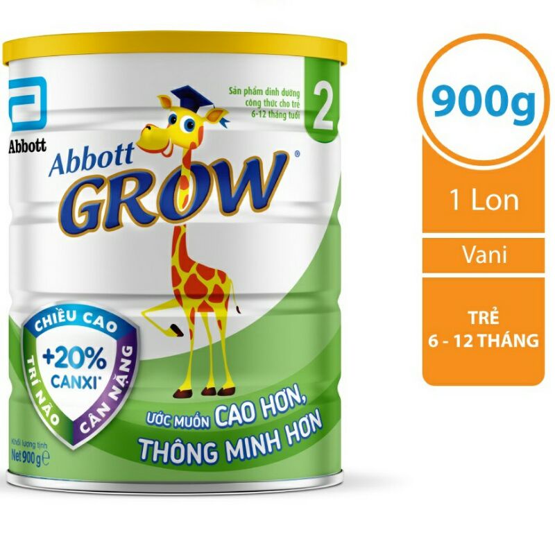 Sữa bột Abbott Grow 2 Hươu cao cổ 900g date 2024