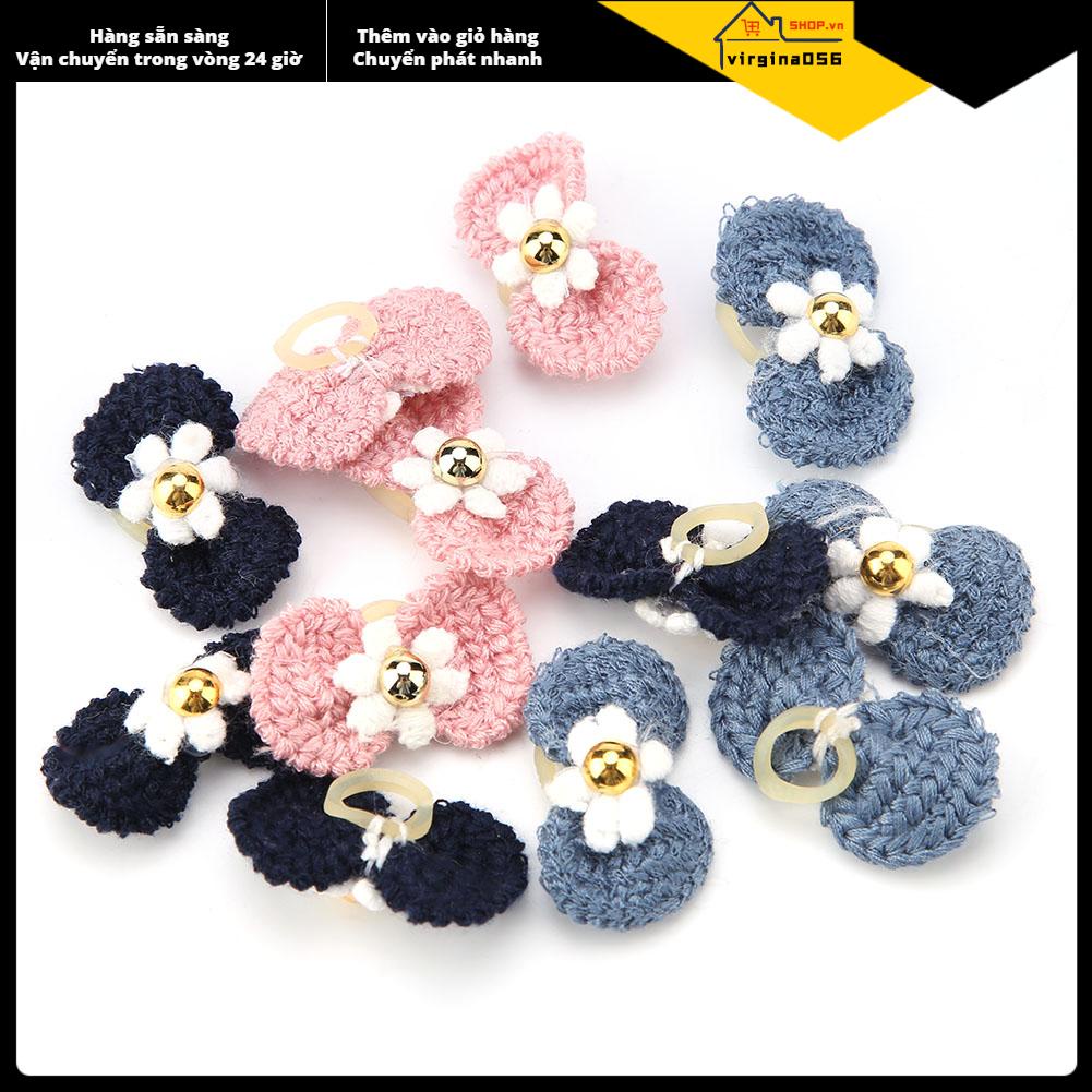 Virgina056 Virgina056 12 Cái Phụ Kiện Tóc Cho Thú Cưng Chó Dây Thun Nón Hình Dạng Mèo Mũ