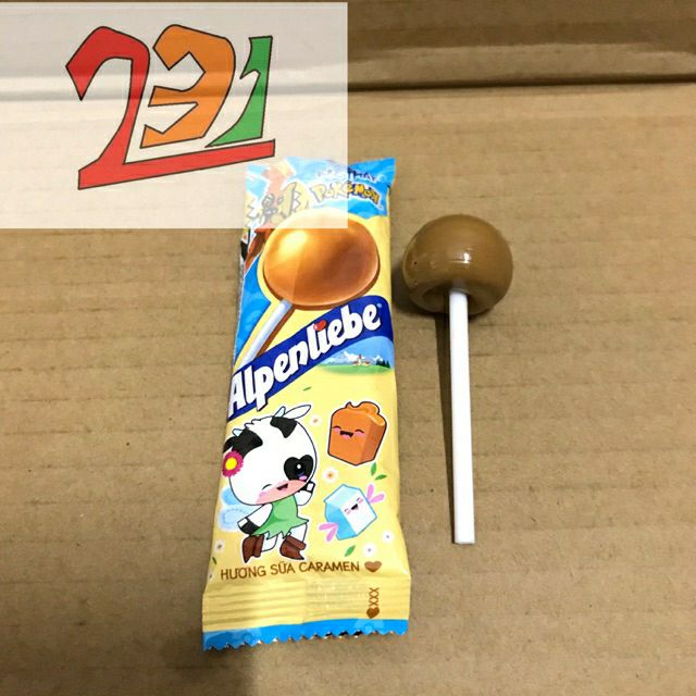 Com bo 5 chiếc kẹo mút alpenliebe hương dâu kem $ caramen 85g que