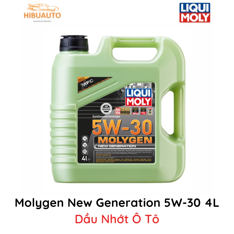 Dầu Nhớt Ô Tô Molygen New Generation 5w30 4L - 9089 LIQUI MOLY, Tổng hợp hoàn toàn, API: SP/CF, Sử dụng 20.000 km