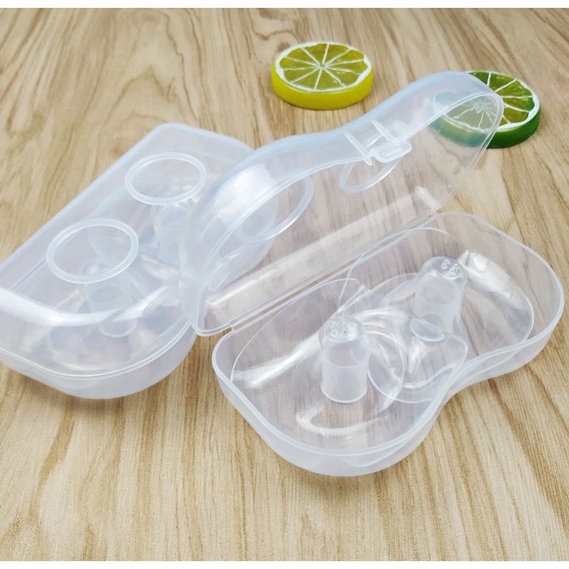 Núm trợ ti cho mẹ, 2 núm trợ ti silicon mỏng và siêu mềm không chứa BPA an toàn (Kèm hộp đựng)