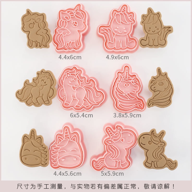 Khuôn bánh cookie quy 3D khủng long, peppa pig, ngựa pony họa tiết dễ thương