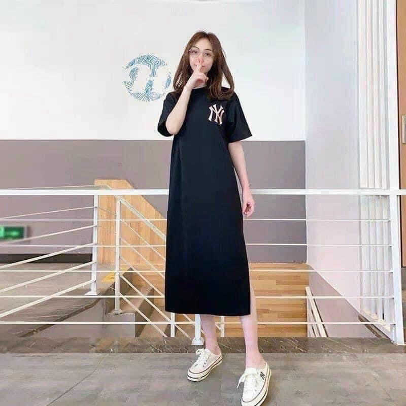 Váy suông dáng dài N.Y xẻ sườn, đầm suông dài thun cotton co giãn | BigBuy360 - bigbuy360.vn