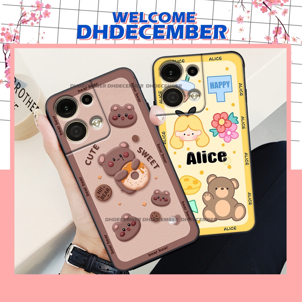 Ốp lưng Oppo RENO 8 5G - BẢO VỆ CAMERA in hình 3D GẤU HỒNG-GẤU BEER -CỰC XINH-RẺ