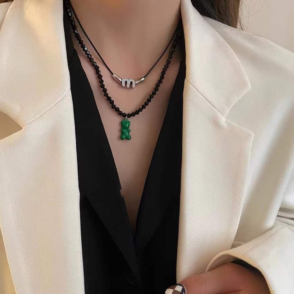 Vòng cổ Hai Lớp Mặt Chữ M Phong Cách Âu Mỹ Thời Trang