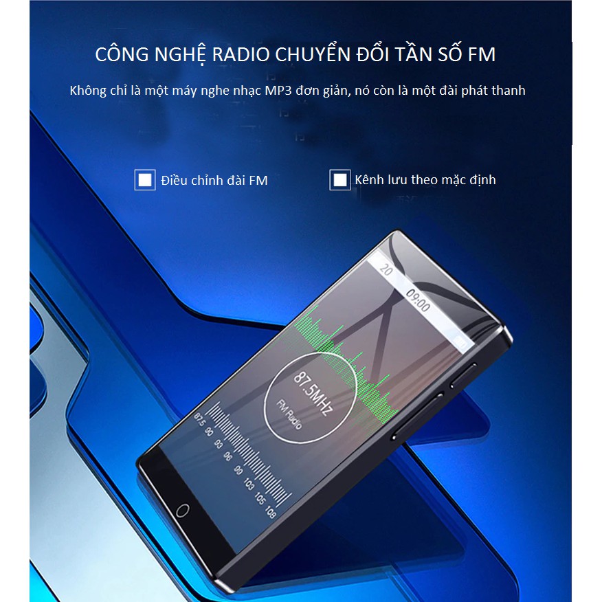 Máy Nghe Nhạc Lossless MP3 MP4 Bluetooth Màn Hình Cảm Ứng 4 inch Ruizu H1 Bộ Nhớ Trong 8GB (Hỗ Trợ Tiếng Việt)