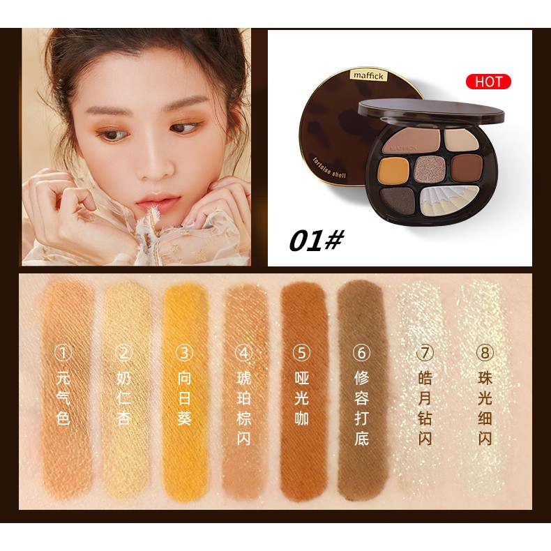 Bộ trang điểm MAFFICK màu hổ phách Gồm Phấn Mắt + Phấn Má + Hilight | BigBuy360 - bigbuy360.vn