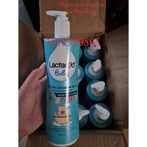 Sữa tắm gội em bé Lactacyd BaBy bình vòi 500ml tặng 1 chai nhí 60ml