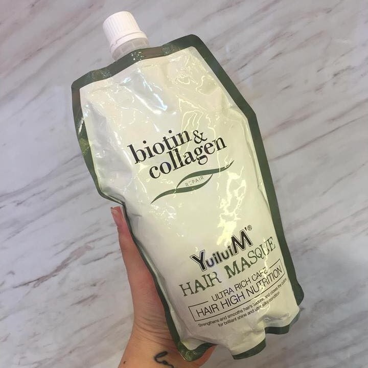 Hấp dầu Biotin Collagen Yuiluim siêu mềm mượt tóc 500ml