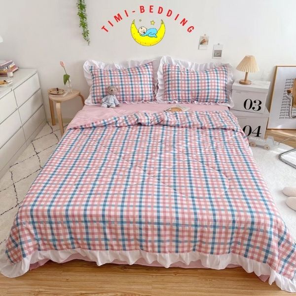 Bộ chăn ga đũi hè nhập khẩu cao cấp thoát mát, nhẹ nhàng và không bám dính – Timibedding