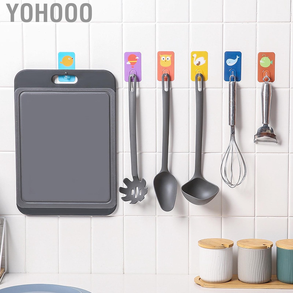 Móc dán tường đa năng không cần đục lỗ chống thấm nước họa tiết hoạt hình pha lê cho nhà bếp