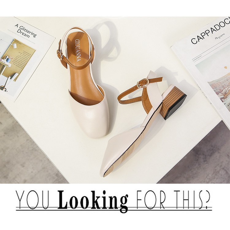 (FULL BOX) giày sandal cao gót nữ màu kem, giày nữ | BigBuy360 - bigbuy360.vn