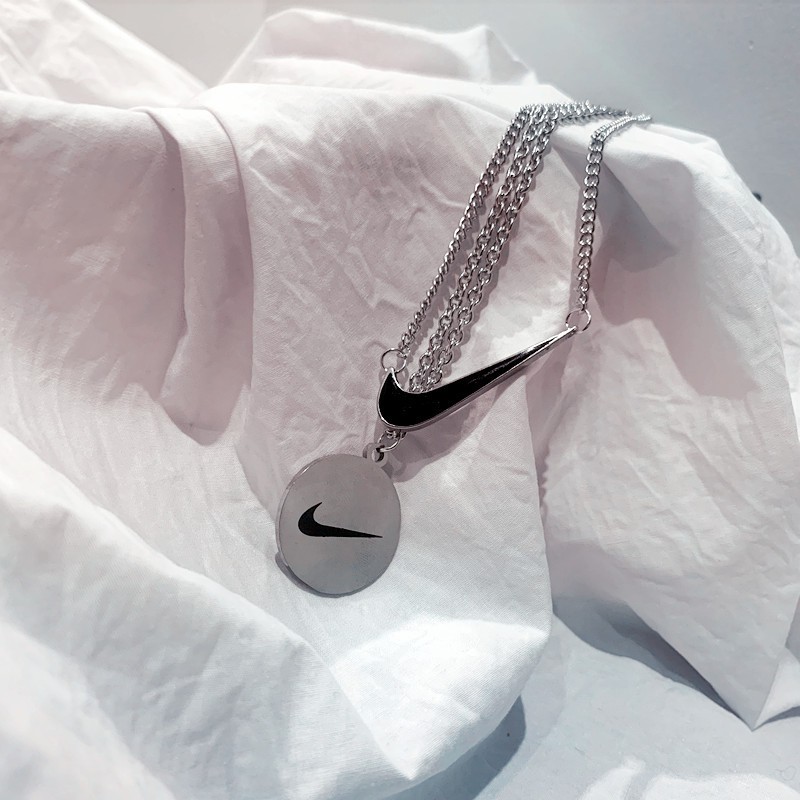 NIKE Dây Chuyền Kim Loại Mặt Khắc Chữ Thời Trang Nam Nữ