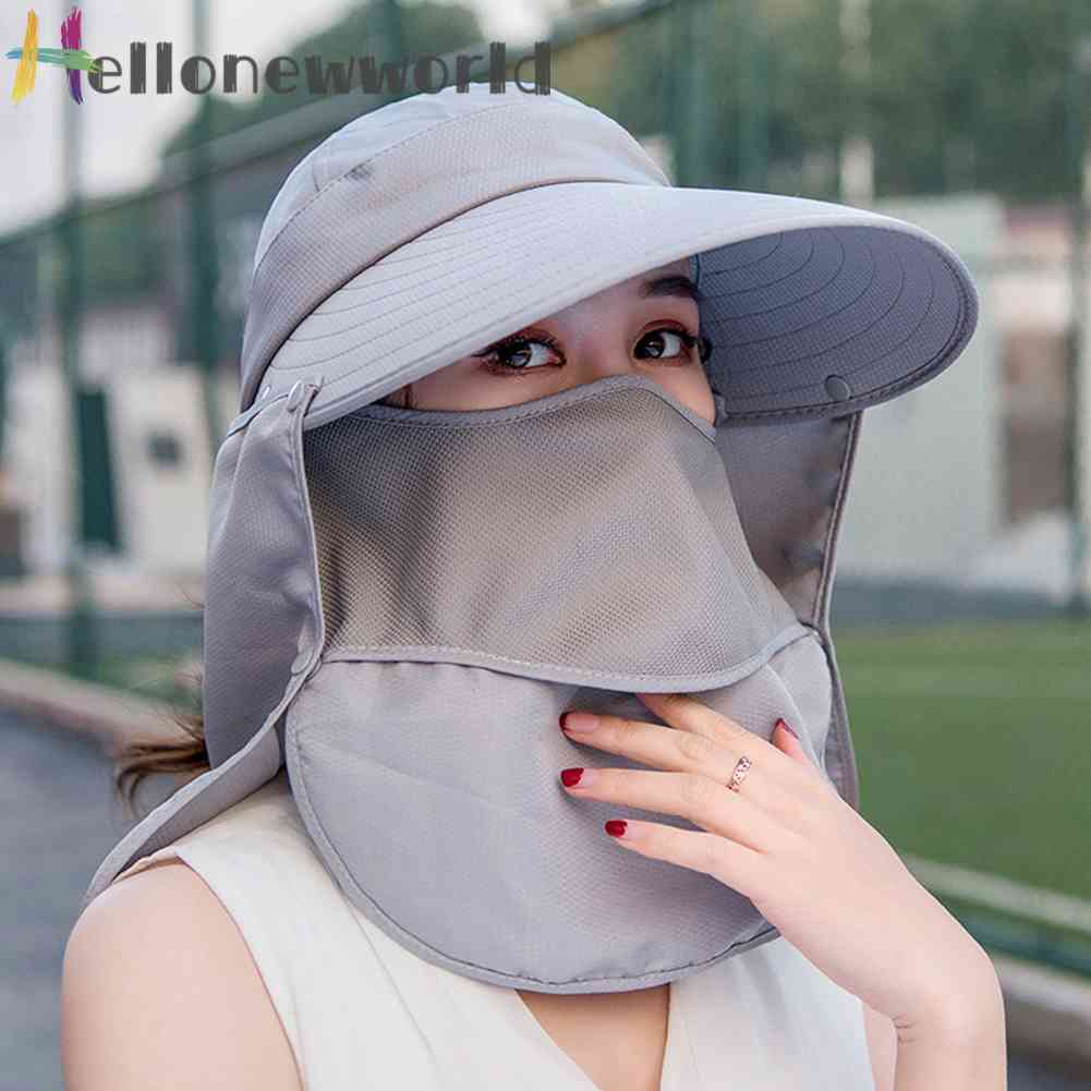 Mũ Rộng Vành Kèm Mặt Nạ Chống Tia UV Khi Đi Biển