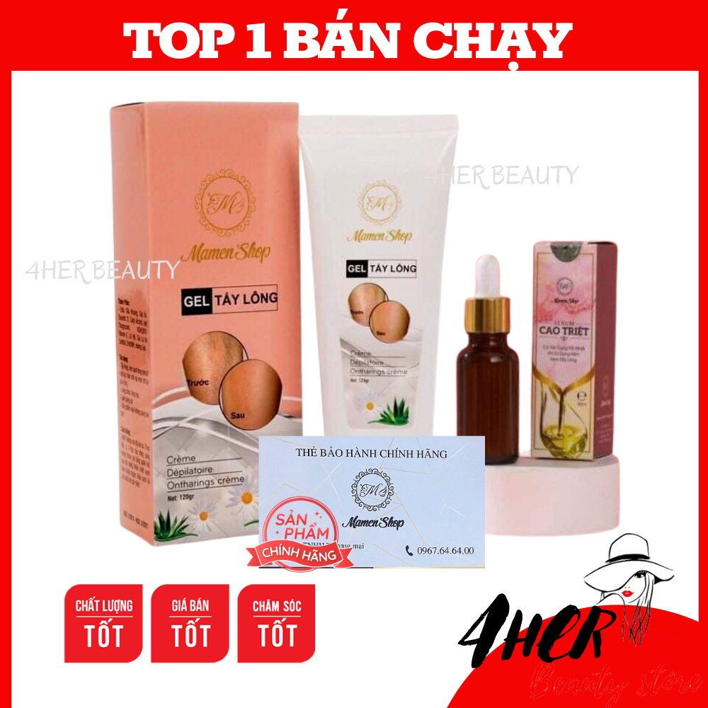 [Combo] Kem tẩy lông vĩnh viễn vùng kín bikini nách Mamen Shop - 120ml. An toàn cho mọi loại da nhạy cảm