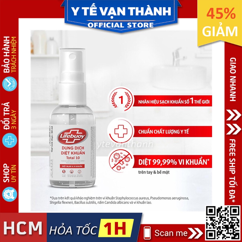 ✅ [HÀNG CÓ SẴN!!!] Nước Rửa Tay Khô- Lifebuoy (Chai xịt), Bảo Vệ Vượt Trội 10, Sát Khuẩn Lifebouy Lifeboy -VT0671