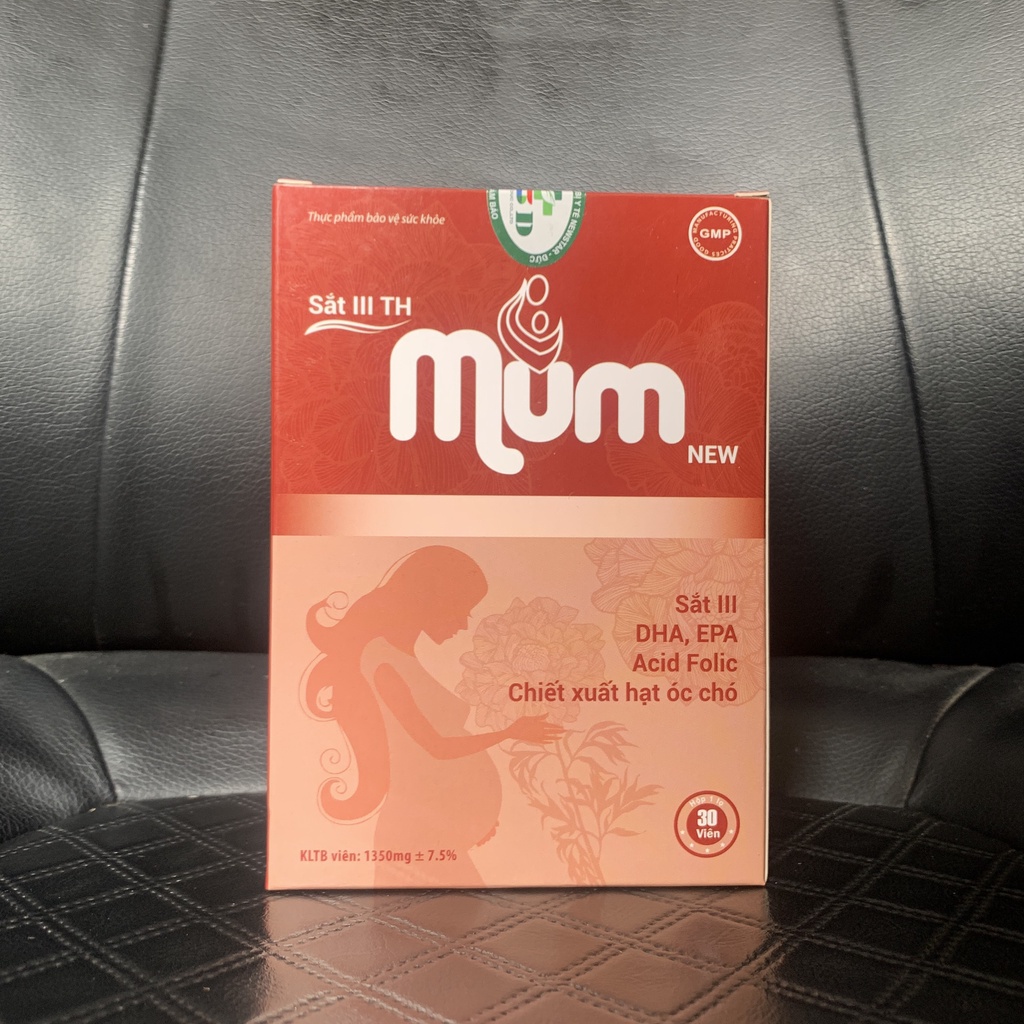 Viên uống bổ bầu Sắt III Mum New hộp 30 viên giúp bổ sung DHA, vitamin và khoáng chất cho mẹ bầu, giúp tăng sức khỏe