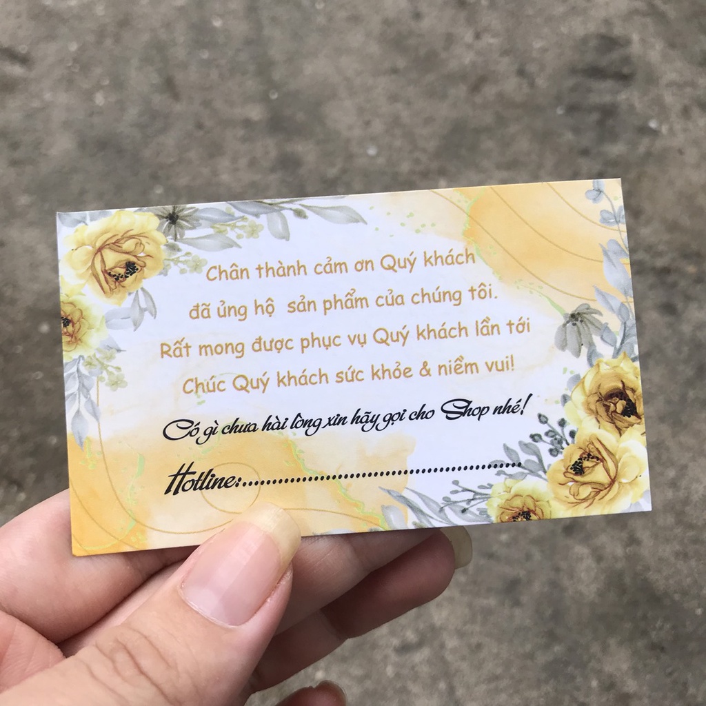 Combo 100 cái  thankyoucard, thiệp cảm ơn, Thẻ cám ơn có sẵn, Giấy bìa cứng cán màng size 9x5.5cm